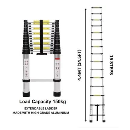 14.4 FT. Aluminum Folding Telescopic Ladder 4.4m for Home & Outdoor